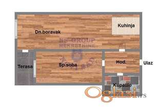 Dvosoban odličnog rasporeda!!!